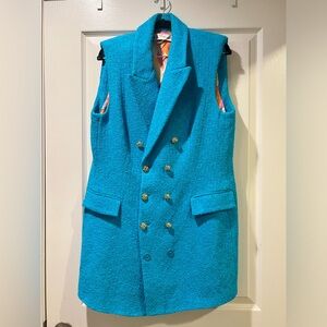 Zara Vibrant Blue Textured Vest